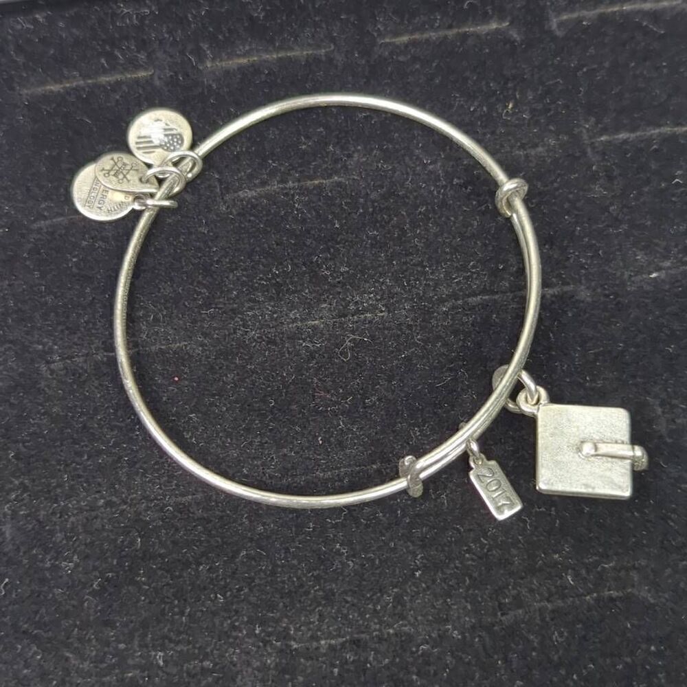 Alex and Ani Limited Edition 2017 Graduation Cap Charm Bangle Bracelet Rafaelian
